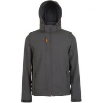 Lot de 10 - Sol's - Veste Softshell Homme Capuche Amovible Anthracite XXL - Oeko-Tex - Multisport