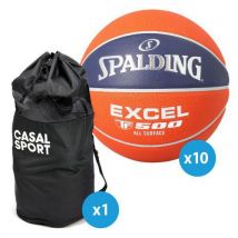 Spalding - Lot 10 ballons basket TF500 LNB Taille 7 - Polyuréthane - Idéal compétition salle
