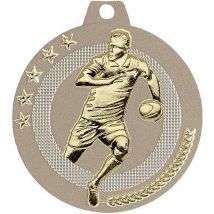 Médaille Rugby Sable Et Or - Highlight - 50mm