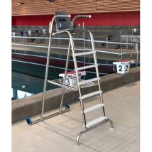 Chaise Maître Nageur Piscine À Roulettes - Seva Piscine - Inox 2,26m