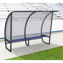 Abri de touche aluminium polycarbonate 2m50 x 2m - Gris - Banc intégré - Aménagement extérieur