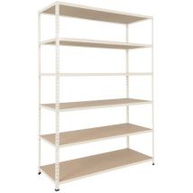 Manutan Expert - Rayonnage mi-lourd Rapid 2 - 1980x1525x305mm - 6 niveaux - Aggloméré RAL7032 - Charge 340kg/tablette - Montage sans outils