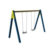 Portique Tout Acier 2m - 2 Balançoires - Scellement Direct
