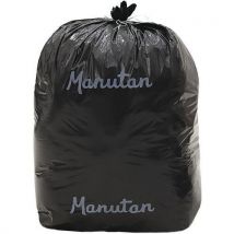 Manutan Expert - Sac-poubelle Noir 110L - 100 Pièces - Recyclé 95% - Éco-responsable