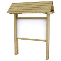 Mobextan - Panneau d'information avec toit - Pin - 100x100x300 cm - Fixation à sceller - 10 ans garantie