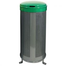 Benito - Poubelle Aro 110 L Gris/Vert - Métal - Hauteur 975 cm - Idéale pour extérieur