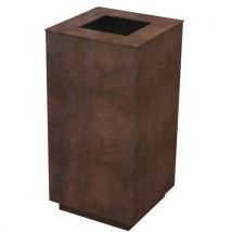 Benito - Poubelle Oléa 108 L Acier Corten - Extérieur - Design Moderne