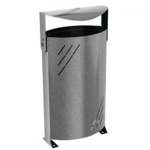 Benito - Poubelle Titan 95 L Acier Noir Martelé - Grande Capacité Extérieure - 1025 cm Hauteur
