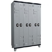 Vestiaire Porte En L Sur Pieds Fermeture À Code 3 Colonnes - Acial