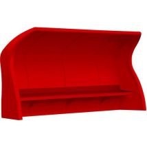 Abri de touche monobloc rouge - Banc composite 3,50m - Personnalisable - Aménagement extérieur