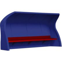 Abri de touche monobloc bleu - Banc composite rouge 3,50m - Personnalisable - Recyclable