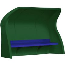 Abri de touche monobloc vert - Banc composite 25m bleu - Personnalisable - Aménagement extérieur
