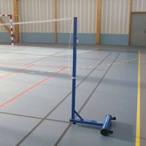 Metaluplast - Poteaux Badminton Loisir - Acier Bleu - 176kg - 155cm - Entraînement Facile