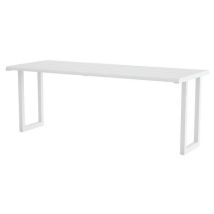 Table H24 Inox - Blanc - 200x785x76cm - Robuste et Durable - Aménagement Extérieur