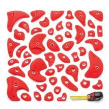 Prises d'escalade scolaires - Facile Rouge - Polyéthylène - 50 pièces - Pour enfants