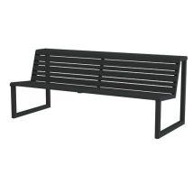 Banc double assise H24 acier inoxydable - Noir - 2000mm L x 810mm H - Fixation à visser - Aménagement extérieur