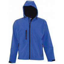 Veste Homme Zippée Softshell À Capuche En Polyester Royal