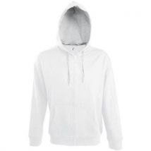 Veste Féminine Zippée À Capuche Contrastée Tech Blanc