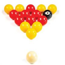 Boite 16 Billes Jeu Pool Anglais Rouge/jaune 50,8 Mm