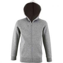 Veste Zippée À Capuche Enfant En Coton Gris Chiné