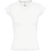 Tee-shirt Personnalisable Femme Col V En Coton Blanc