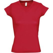 Tee-shirt Personnalisable Femme Col V En Coton Rouge