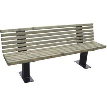 Procity - Banc Boston 1,80m - Pin Naturel et Métal - Mobilier Urbain Extérieur - Fixation à sceller