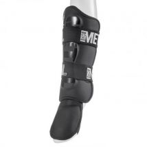Protège Tibia + Pied Détachable Pro Métal Boxe Noir