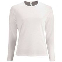 Tee-shirt Personnalisable Manche Longue Desport Femme En Polyester Blanc