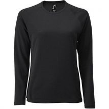 Tee-shirt Personnalisable Manche Longue Desport Femme En Polyester Noir