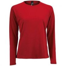 Tee-shirt Personnalisable Manche Longue Desport Femme En Polyester Rouge