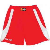 Lot de 10 - Spalding - Short de Basket Enfant Jam Rouge/Blanc - Taille 140 cm - Unisexe - Idéal Joueur