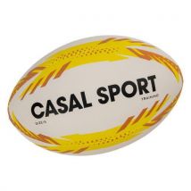 Casal Sport - Ballon de Rugby d'Entraînement 26 Blanc - Taille 5 - Gazon - Caoutchouc