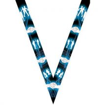 Ruban Médaille Noir Et Bleu Avec Logo Amitié - 30mm