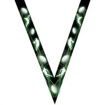 Ruban Médaille Noir Et Vert Avec Logo De Rugby - 30mm