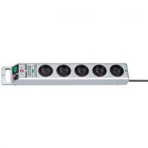 Brennenstuhl - Multiprise avec parasurtenseur 5 prises - 25m - Argent - Protection surtension 4500A