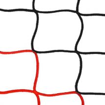 Filets de foot pour but Arena GES 4 mm bicolores Rouge/Noir - But à 11 - Fixe - Européen - À sceller