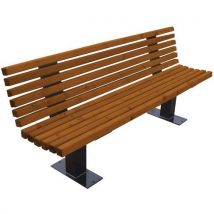 Procity - Banc Boston 1,80m - Pin et Métal - Résineux Lasure Acajou Doré - Aménagement Extérieur