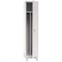 Manutan Expert - Vestiaire Industrie Salissante Gris Clair - 1 Casier/Pied - Serrure Clé - Acier Époxy - 1900x415x500mm