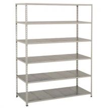 Manutan Expert - Rayonnage mi-lourd Rapid 2 - 1830x1220x380 mm - 6 tablettes zinguées - Montage sans outils