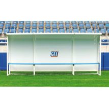 GES - Abri de touche arrière aluminium 3m hauteur 2m - Gris - Éco-responsable 40% recyclé