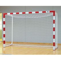 GES - But de Handball Compétition Aluminium à sceller - 3m x 2m - Rouge/Blanc - Conforme Code du Sport