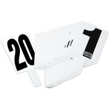 Casal Sport - Lot de 20 plaquettes de changement de joueurs volley-ball - PVC Blanc 170x320mm - Tableau tactique arbitre