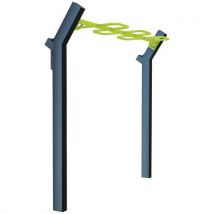Freetness - Barre de traction Street Workout - Dos - Acier Vert/Noir - 3m Hauteur - 10 ans Garantie