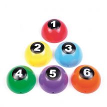 DOMES EDUC - Plots Cônes Éducatifs Assortis - Lot de 60 - Hauteur 6cm - Sans COV - Motricité