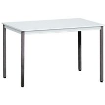 Manutan Expert - Table de réunion rectangulaire 120x60 cm - Plateau gris, pieds gris foncé - 5 personnes - Montage facile