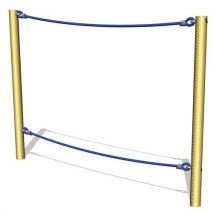 Pont de corde - Scellement direct - Parcours sportif santé - Éco-responsable PEFC - 364cm