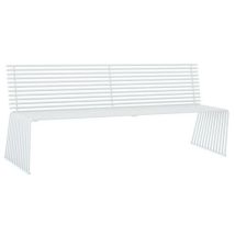 Banc plat avec dossier acier inoxydable - Blanc - 2000mm largeur - 51cm profondeur - 81cm hauteur - 3 ans garantie