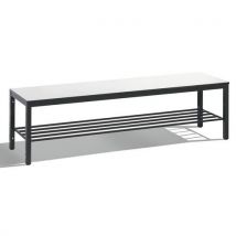 CP - Banc avec grille Basic Plus - 1500 mm Blanc - Acier Robuste - Mobilier Vestiaires et Gymnases
