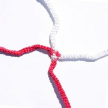 Paire De Filets De Buts Foot À 11 - Européen Rouge/blanc Ppm 4mm Maille 120mm